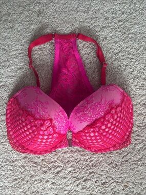 Victoria's Secret Hot Pink Lace Racerback Bra